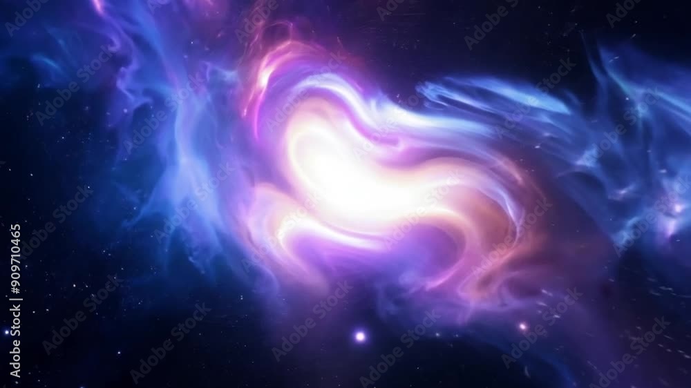 Wall mural a cosmic scene resembling a nebula or galaxy with patterns of bright light and dark space rotating f