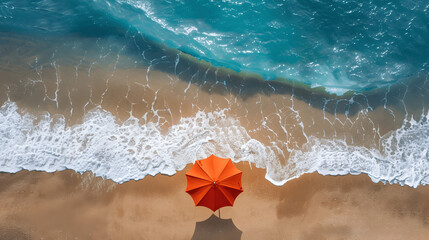 Naklejka premium Beach Umbrella Aerial View