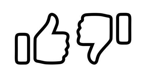 Thumb in black colour, like, dislike, rating and feedback thumb,  bad rating thumb, happy rating thumb, bad rating thumb icon set in black colour, like thumb, dislike