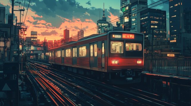 train in anime world