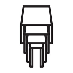 Nesting Tables Vector Line Icon Design