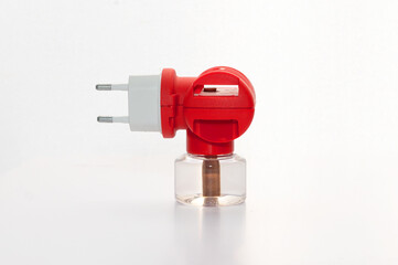Anti mosquito. Red fumigator for repelling mosquitoes isolated on a white background
