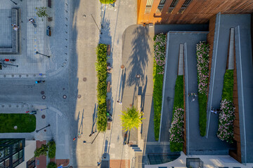 Aerial summer view of Paupys district, Vilnius old town, Lithuania