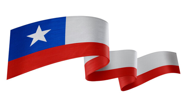3d render of chile flag flying