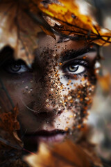 Obraz premium Person Formed by Autumnal Environment