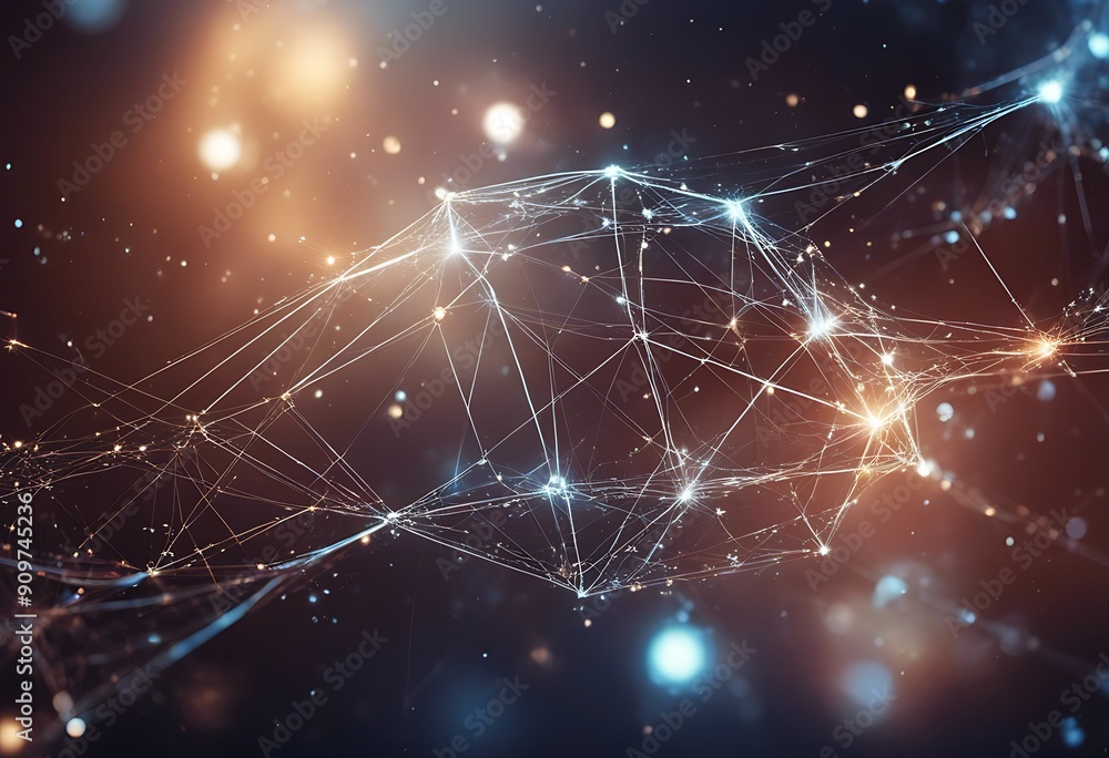 Poster communication line background graphic datum business cyberspace particles digital network concept fu