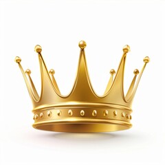 Crown icon, king symbol, 3d realistic princess sign, queen, royal emblem, royalty, crown isolated