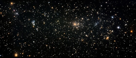 Overlay of galaxy star spots, on black background, Generative AI