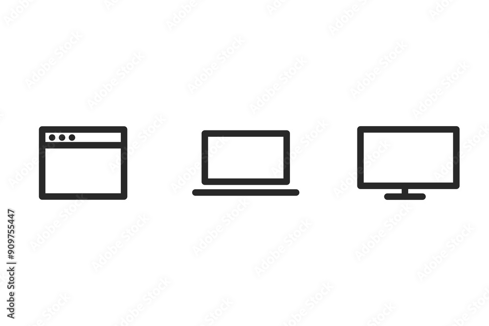 Poster different multimedia icons vector set isolated on white background