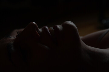 frau, akt, schönheit, körper, dark, person, black, leitbild, silhouette, schatten, back, leute,...