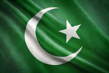 Pakistan Flag with decorative theme texture Happy Independence Day