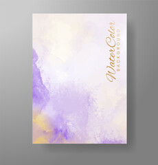 Watercolor Minimal Card. Classic Vector Design Cards. Wedding Abstract Background Invitation Art Template. Set of Creative Illustrations for Brochure, Cover Design. Minimalistic Watercolor Artwork.