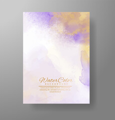 Watercolor Minimal Card. Classic Vector Design Cards. Wedding Abstract Background Invitation Art Template. Set of Creative Illustrations for Brochure, Cover Design. Minimalistic Watercolor Artwork.