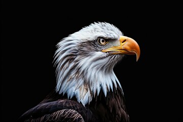 Obraz premium Portrait of a majestic eagle on a black background