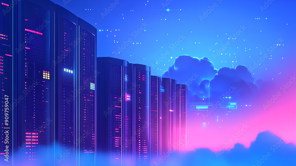 Poster seamless data migration to the cloud, seamless data migration to the cloud with an image showing dat