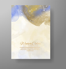 Watercolor Minimal Card. Classic Vector Design Cards. Wedding Abstract Background Invitation Art Template. Set of Creative Illustrations for Brochure, Cover Design. Minimalistic Watercolor Artwork.