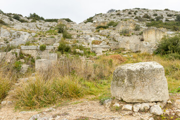 Barbegal mills near Arles on a cloudy day in spring