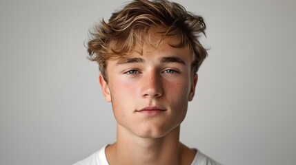 Fototapeta premium Portrait of a Young Man with Freckles