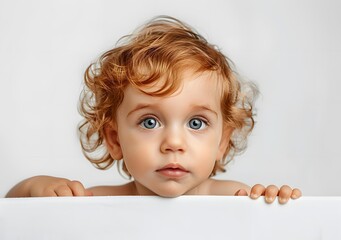 Curious Toddler Peeking Over the Edge