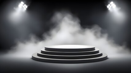Obraz premium silver podium smoke spotlight stage 