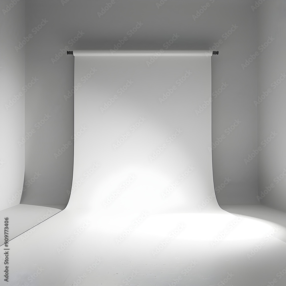 Poster smooth white canvas backdrop for small electronics and gadget presentation