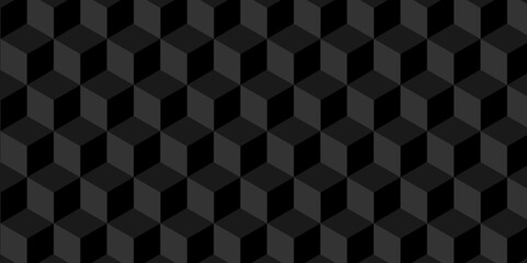 Vector of cube geometric pattern grid backdrop triangle background. Abstract cube geometric tile and mosaic wall or grid backdrop hexagon technology. black or gray geometric block cube structure.