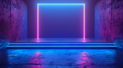 Vibrant Neon Blue Background for Showcasing Tech Gadgets or Accessories