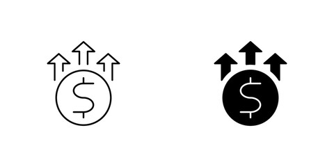 Money Inflation Icon - Growth, Profit, Financial Success, Investment, Increase, Revenue, Economy, Prosperity, Boom, Expansion, Positive, Optimistic, Progress