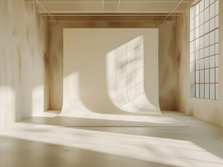 Empty White Surface with Balanced Lighting Ideal for Product Presentation or Photography of Sports Gear and Fitness Equipment