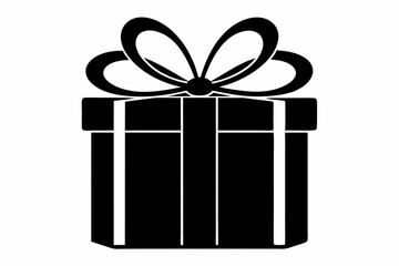 
Gift box icon Silhouette vector illustration, christmas gift box with ribbon
