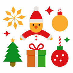 A set of Christmas design vector illustration