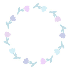 ナチュラルなお花の丸フレーム⭐︎PNG