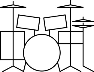 Drums icon. Linear symbol.
