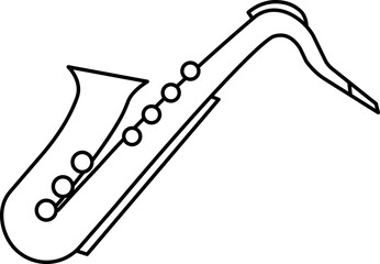 Fototapeta premium Saxophone icon. Linear symbol.