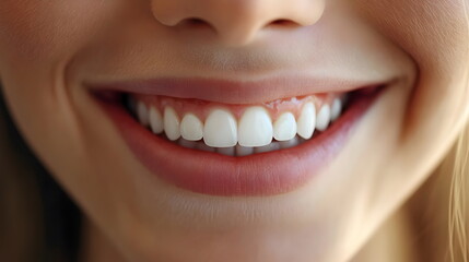 Fototapeta premium Beautiful Smile Healthy Teeth Bright White Confidence Happiness Facial Expression