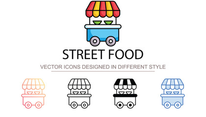 Street Food icon design with white background stock illustration
