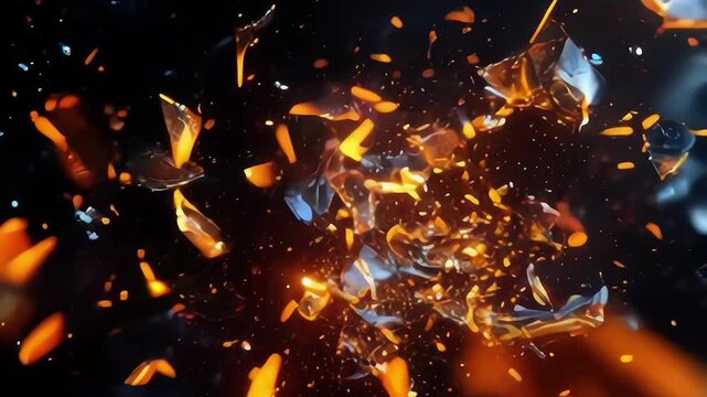 broken glass scene, exploding time