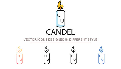 Candel icon design with white background stock illustration