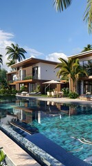 Fototapeta premium Tropical Modern Villa with Private Pool