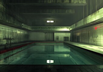 Fototapeta premium Abandoned Indoor Swimming Pool in a Building