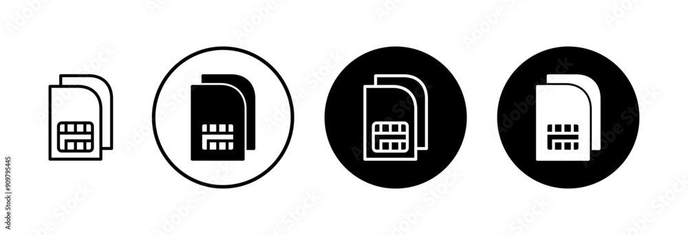 Poster sim card icon vector isolated on white background. mobile sim icon. mobile cellular phone sim card c