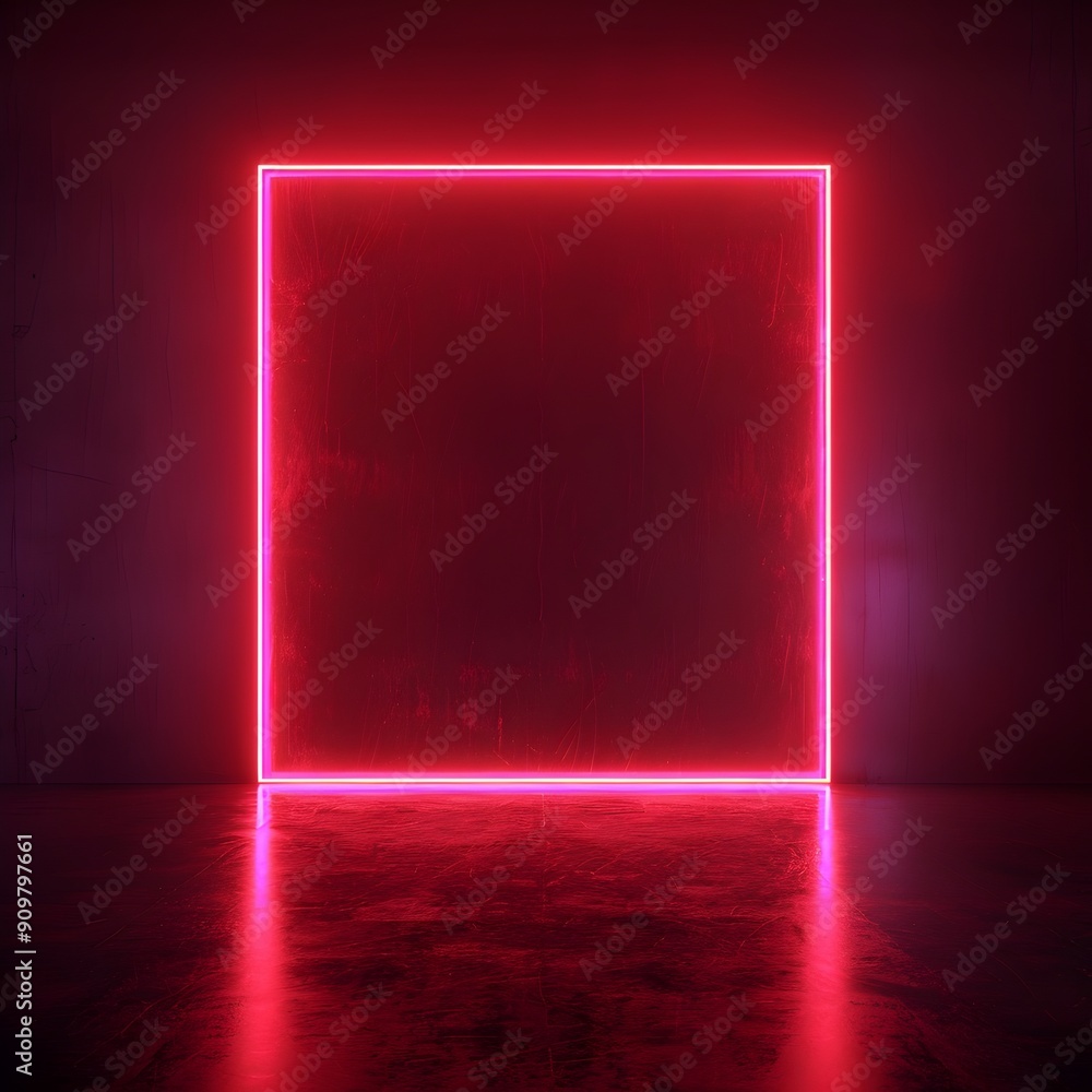 Poster glowing red neon backdrop for high end product showcasing and concept display