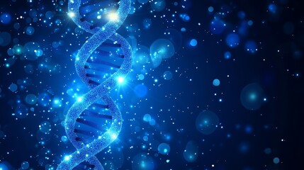 Obraz premium Template wallpaper or banner featuring a DNA molecule