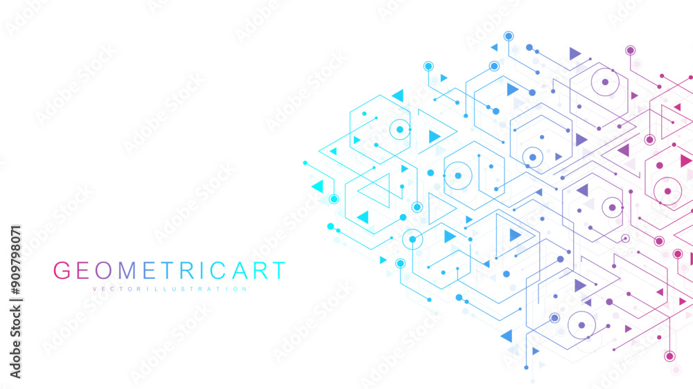 Poster modern abstract background with triangle and hexagon shapes. triangular geometric texture for header