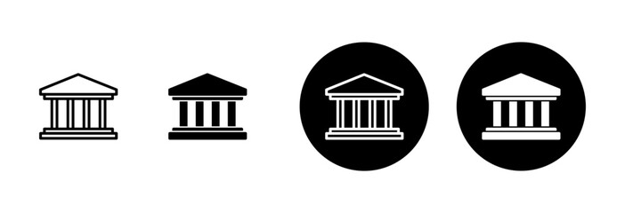 Bank icon vector isolated on white background. bank vector icon, museum, university