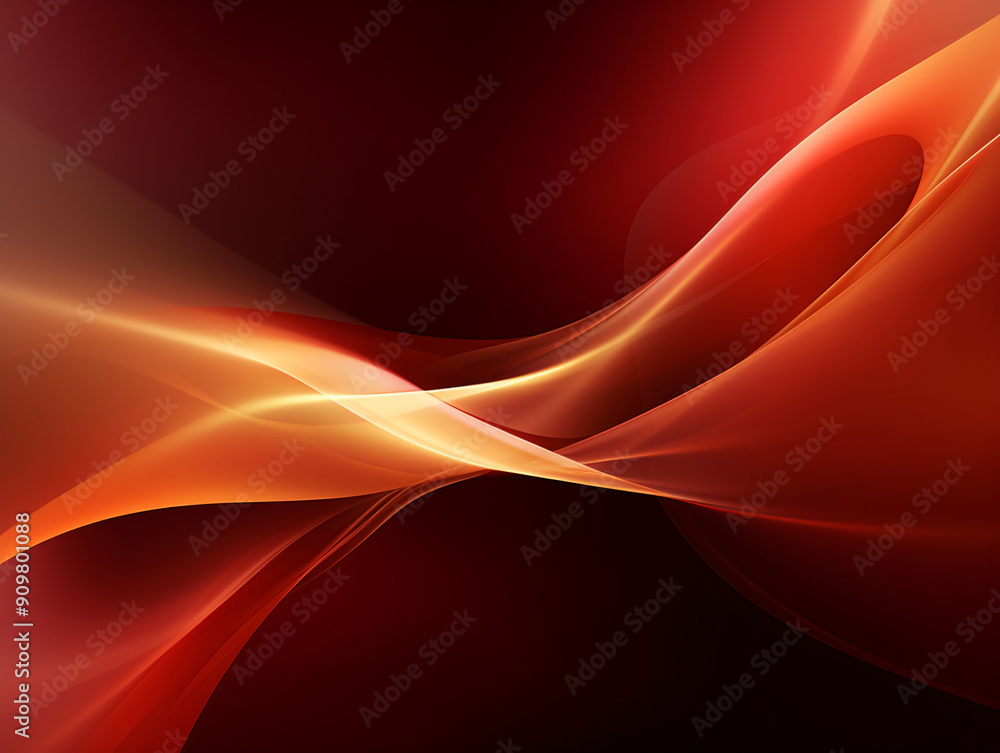 Poster a captivating abstract representation of flowing red and orange waves on a dark background, creating