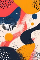 Fototapeta premium Abstract Modern Art with Geometric Shapes and Dots
