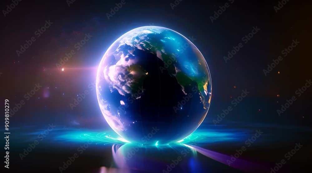Aufkleber digital world network globe in web communication concept