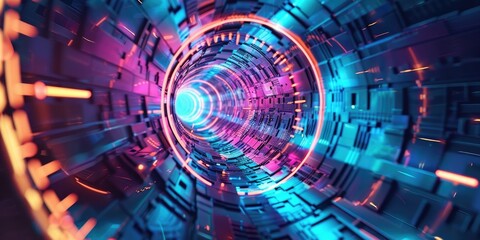 Fototapeta premium Time Travel Portal to Diverse Futures