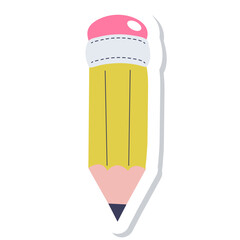 Vector sticker pencil. Vector cartoon isolates illustration on the white background